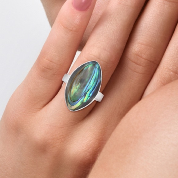 Abalone Shell Solitaire Ring - Picture 3 of 8